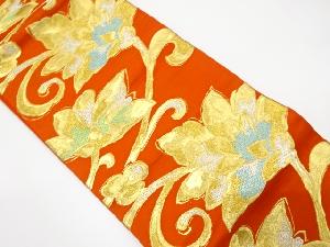 アンティーク　花唐草模様織り出し袋帯（材料）